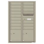 4C Commercial Mailbox, Wall Mt. USPS Approved, Total Tenant compartments  16, Total Parcel Lockers  2