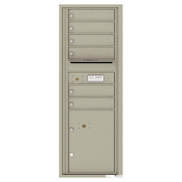 4C Commercial Mailbox, Wall Mt. USPS Approved, Total Tenant compartments  6, Total Parcel Lockers  1