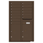 4C Commercial Mailbox, Wall Mt. USPS Approved, Total Tenant compartments  14, Total Parcel Lockers  2