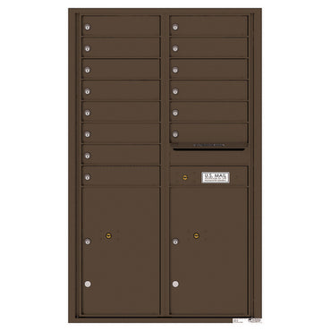 4C Commercial Mailbox, Wall Mt. USPS Approved, Total Tenant compartments  14, Total Parcel Lockers  2