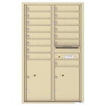 4C Commercial Mailbox, Wall Mt. USPS Approved, Total Tenant compartments  15, Total Parcel Lockers  2