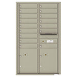 4C Commercial Mailbox, Wall Mt. USPS Approved, Total Tenant compartments  16, Total Parcel Lockers  2