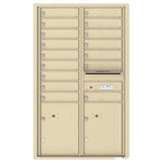 4C Commercial Mailbox, Wall Mt. USPS Approved, Total Tenant compartments  16, Total Parcel Lockers  2