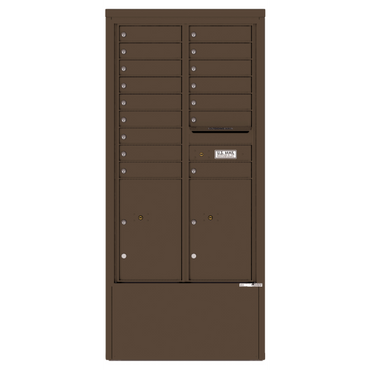 4C Commercial Mailbox, Free Standing, USPS Approved, Total Tenant compartments 16, Total Parcel Lockers 2