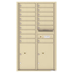 4C Commercial Mailbox, Wall Mt. USPS Approved, Total Tenant compartments  16, Total Parcel Lockers  2