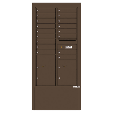 4C Commercial Mailbox, Free Standing, USPS Approved, Total Tenant compartments 17, Total Parcel Lockers 2