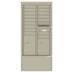 4C Commercial Mailbox, Free Standing, USPS Approved, Total Tenant compartments 17, Total Parcel Lockers 2