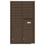 4C Commercial Mailbox, Wall Mt. USPS Approved, Total Tenant compartments  17, Total Parcel Lockers  2