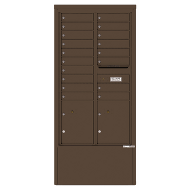 4C Commercial Mailbox, Free Standing, USPS Approved, Total Tenant compartments 18, Total Parcel Lockers 2