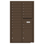 4C Commercial Mailbox, Wall Mt. USPS Approved, Total Tenant compartments  18, Total Parcel Lockers  2