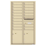 4C Commercial Mailbox, Wall Mt. USPS Approved, Total Tenant compartments  18, Total Parcel Lockers  2