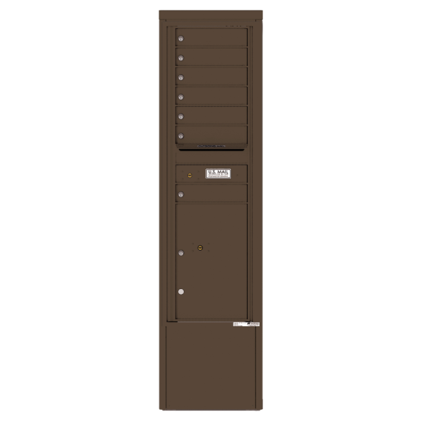 4C Commercial Mailbox, Free Standing, USPS Approved, Total Tenant compartments 7, Total Parcel Lockers 1