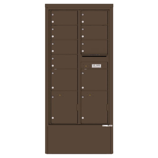 4C Commercial Mailbox, Free Standing, USPS Approved, Total Tenant compartments 9, Total Parcel Lockers 2