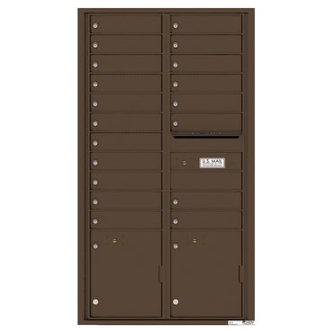 4C Commercial Mailbox, Wall Mt. USPS Approved, Total Tenant compartments  19, Total Parcel Lockers  2