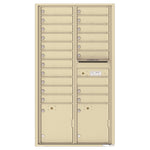 4C Commercial Mailbox, Wall Mt. USPS Approved, Total Tenant compartments  19, Total Parcel Lockers  2