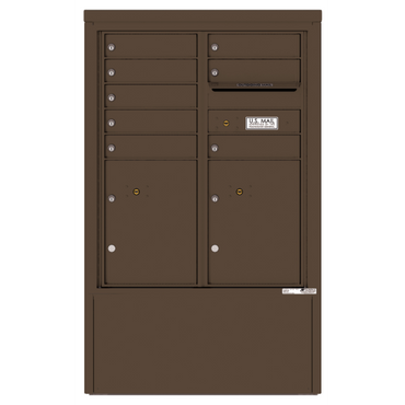 4C Commercial Mailbox, Free Standing, USPS Approved, Total Tenant compartments 8, Total Parcel Lockers 2