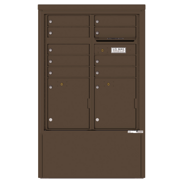 4C Commercial Mailbox, Free Standing, USPS Approved, Total Tenant compartments 9, Total Parcel Lockers 2