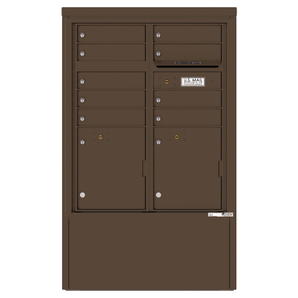 4C Commercial Mailbox, Free Standing, USPS Approved, Total Tenant compartments 9, Total Parcel Lockers 2