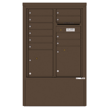 4C Commercial Mailbox, Free Standing, USPS Approved, Total Tenant compartments 10, Total Parcel Lockers 2