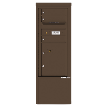 4C Commercial Mailbox, Free Standing, USPS Approved, Total Tenant compartments 3, Total Parcel Lockers 1