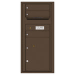 4C Commercial Mailbox, Wall Mt. USPS Approved, Total Tenant compartments  3, Total Parcel Lockers  1