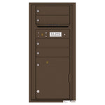 4C Commercial Mailbox, Wall Mt. USPS Approved, Total Tenant compartments  4, Total Parcel Lockers  1
